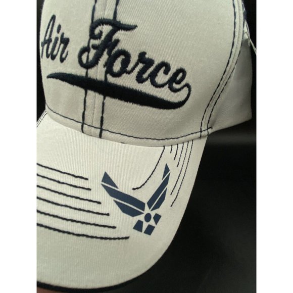 Air Force Dark Blue White Hat Blync Headwear Design Hat Adjustable - Picture 8 of 10